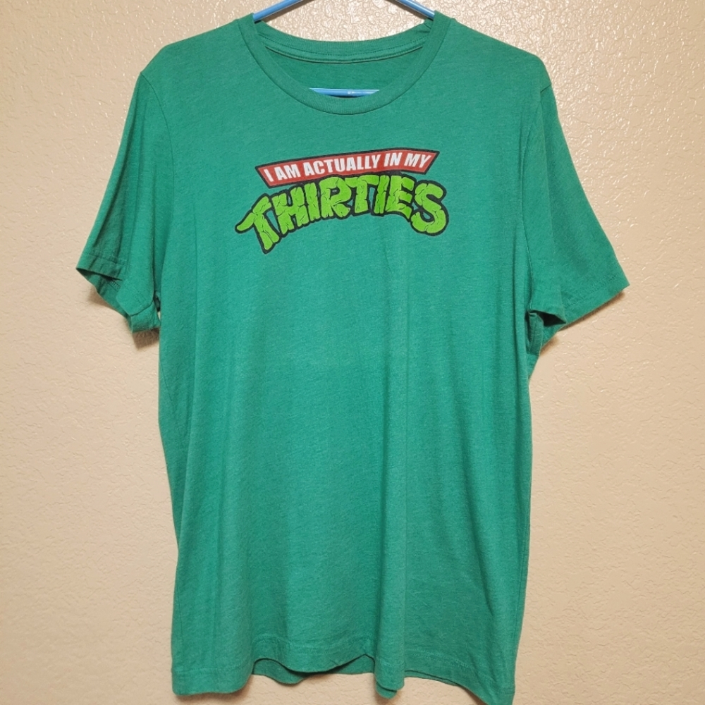 Men Green Graphic Print T Shirt Size OS